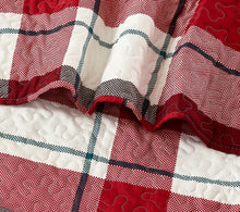 Load image into Gallery viewer, All American Collection Red-Green Plaid Printed Bedspread Set