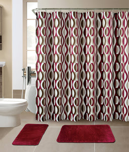 15-Piece Bathroom Sets With Matching Shower Curtain