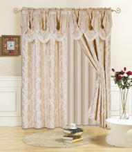 Load image into Gallery viewer, All American Collection New 4 Piece Drape Set with Attached Valance and Sheer with 2 Tie Backs Included