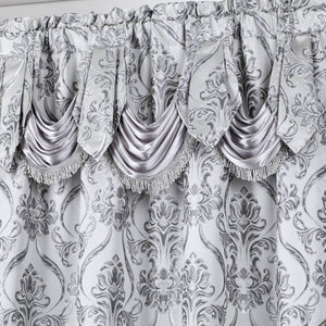 All American Collection New 4 Piece Drape Set with Attached Valance and Sheer with 2 Tie Backs Included