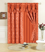 Load image into Gallery viewer, All American Collection New 4 Piece Drape Set with Attached Valance and Sheer with 2 Tie Backs Included