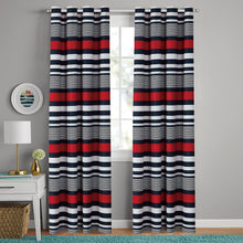 Load image into Gallery viewer, All American Collection Contemporary Red-Navy Striped Bedspread Set